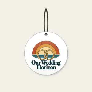 Our Wedding Horizon Ceramic Ornament in white