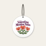 Valentine Meadow Notes Ceramic Ornament in white