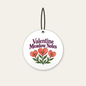Valentine Meadow Notes Ceramic Ornament in white