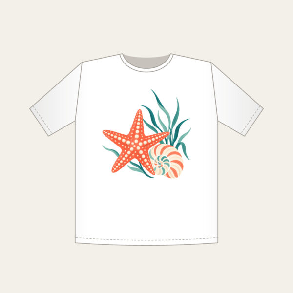 Product image Starfish, Spiral Shell and Sea Grass T-Shirt