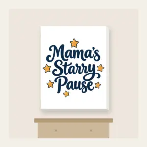 Mama's Starry Pause Canvas Print in white
