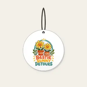 BESTIE SUNNY DETOURS Ceramic Ornament in white