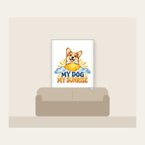 MY DOG MY SUNRISE Fleece Blanket in white