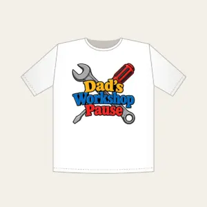Dad's Workshop Pause T-Shirt in white