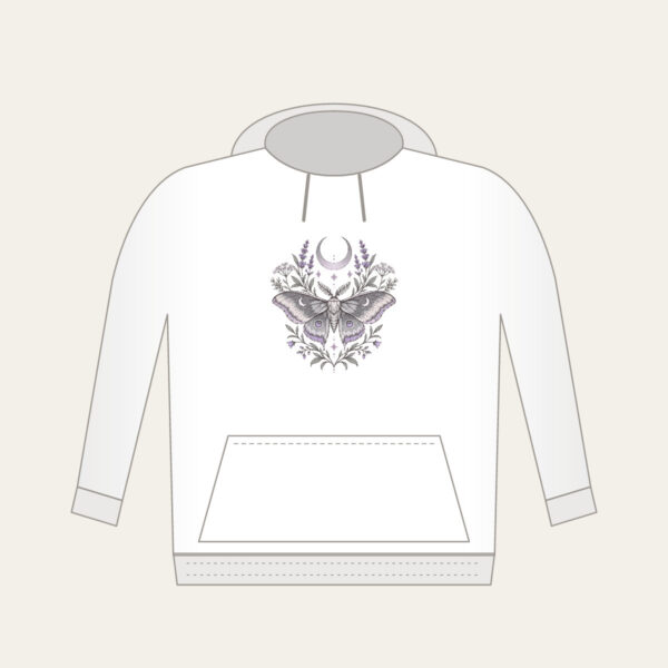 Product image Moth and Crescent Moon with Herb Sprigs Hoodie