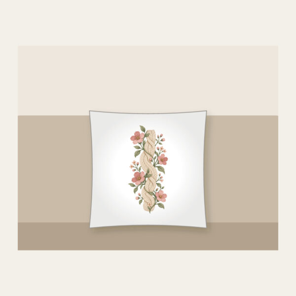 Product image Cable Pattern Twined with Little Flowers Pillow