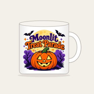 Moonlit Treat Parade Mug in white