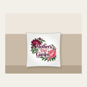 Mother's Day Garden Pillow in white
