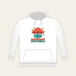 ANNIVERSARY SHARED UMBRELLA Hoodie in white