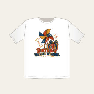 BIRTHDAY WISHFUL WINDMILL T-Shirt in white