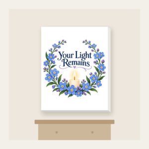 Your Light Remains Canvas Print in white