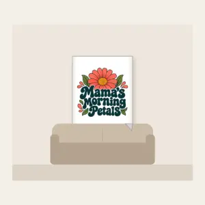 Mama's Morning Petals Fleece Blanket in white