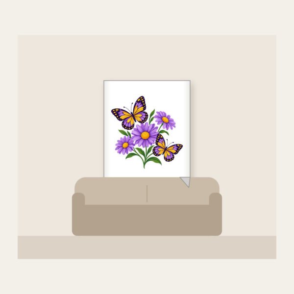 Product image Two Butterflies and Three Daisies Fleece Blanket