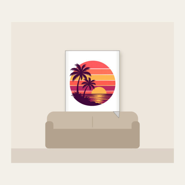 Product image Palm Trees Against a Striped Sunset Fleece Blanket