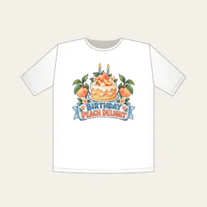 BIRTHDAY PEACH DELIGHT T-Shirt in white