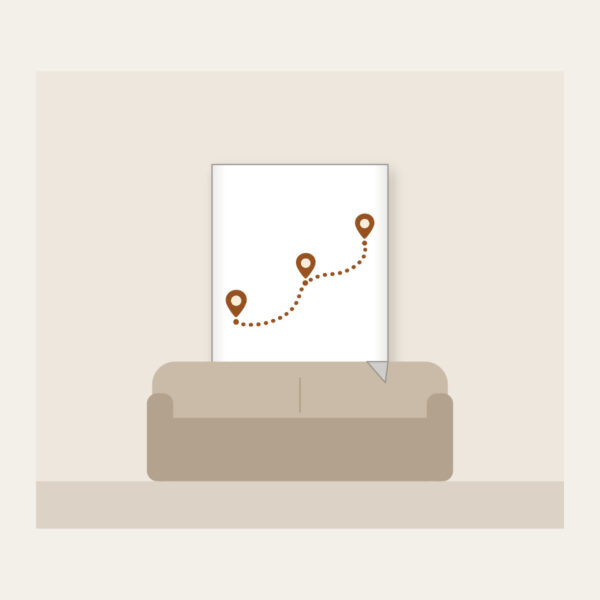 Product image Dotted Route Linking Map Pins Fleece Blanket
