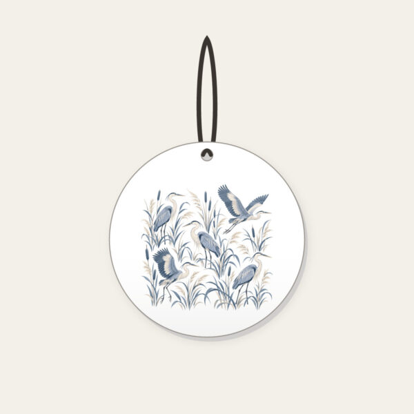Product image Herons and Reeds in Grey-Blue Ceramic Ornament