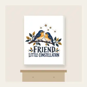 FRIEND LITTLE CONSTELLATION Canvas Print in white