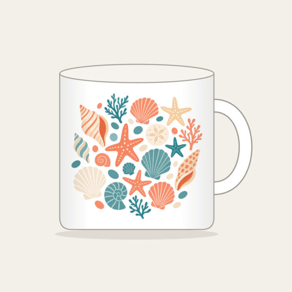 Product image Scattered Shells and Starfish on Sand Mug