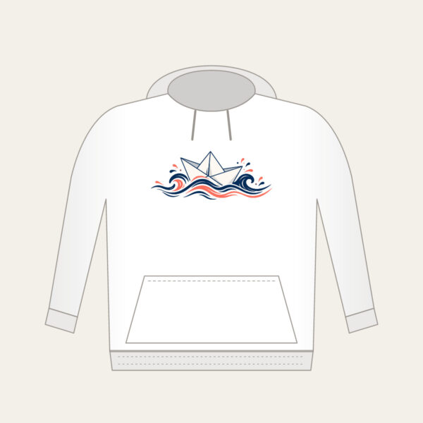 Product image Folded Paper Boat on Navy Waves Hoodie