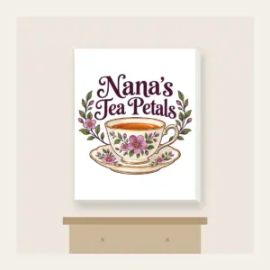 Nana's Tea Petals Canvas Print in white