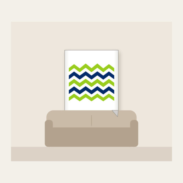 Product image Lime and Navy Zigzag Bands Fleece Blanket