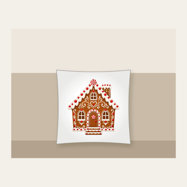 Product image Gingerbread Cottage with Icing Swirls Pillow