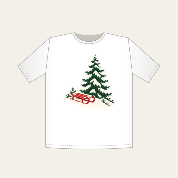 Product image Red Sled on a Snowy Hill T-Shirt