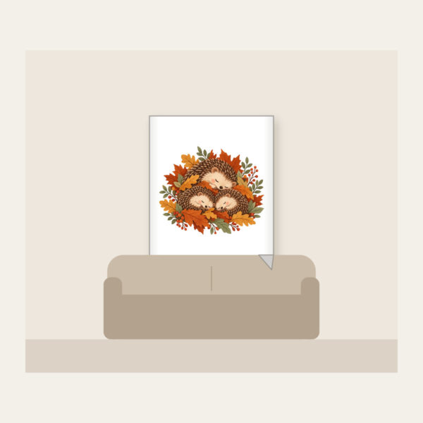 Product image Sleeping Hedgehogs in Autumn Leaves Fleece Blanket
