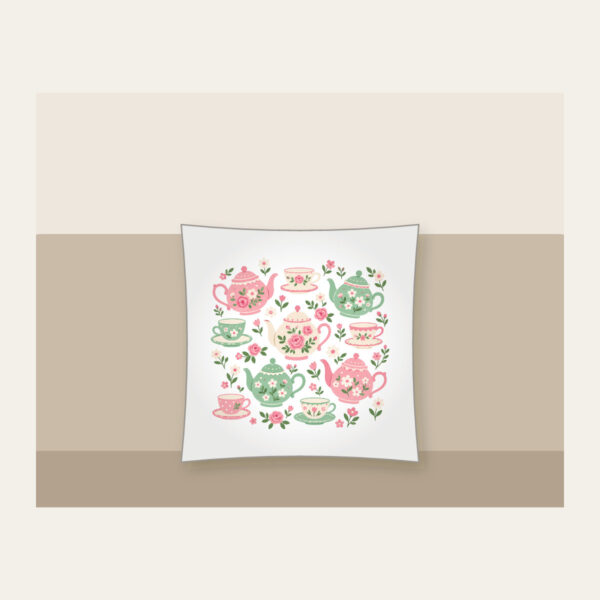 Product image Teapots and Tiny Flowers Pillow