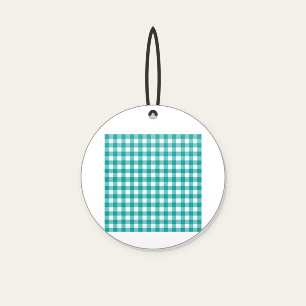 Product image Teal Gingham Check Ceramic Ornament