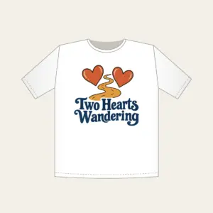 Two Hearts Wandering T-Shirt in white