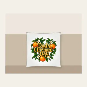 Dad's Orchard Day Pillow in white