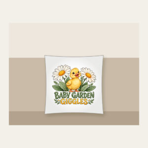 BABY GARDEN GIGGLES Pillow in white