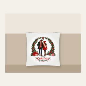 Our Christmas Together Pillow in white