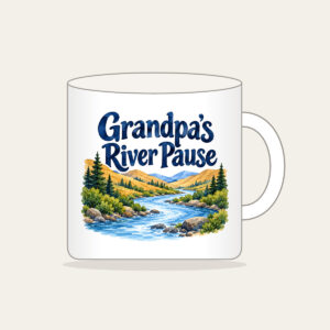 Grandpa's River Pause Mug in white
