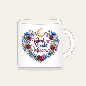 Valentine Moonlit Meadow Mug in white