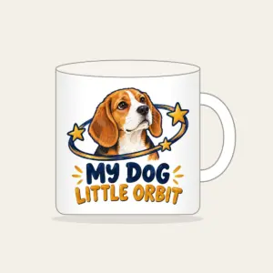 MY DOG LITTLE ORBIT Mug in white