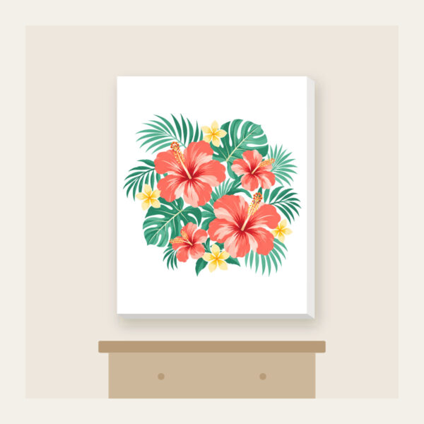 Product image Coral Hibiscus Palm Sorbet Pattern Canvas Print