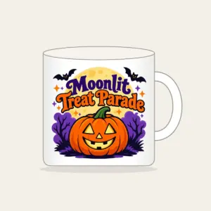 Moonlit Treat Parade Mug in white