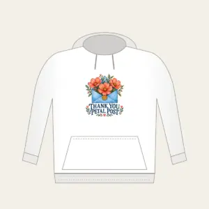 THANK YOU PETAL POST Hoodie in white