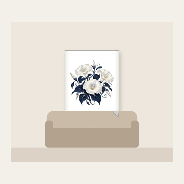 Product image Night-Blooming Moonflowers over Navy Fleece Blanket