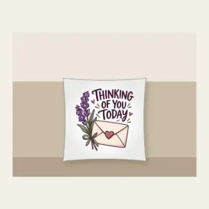 THINKING OF YOU TODAY Pillow in white