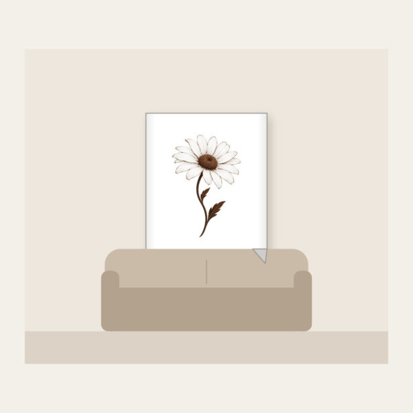 Product image Single Daisy with Curved Stem Fleece Blanket