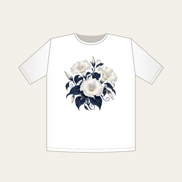 Product image Night-Blooming Moonflowers over Navy T-Shirt