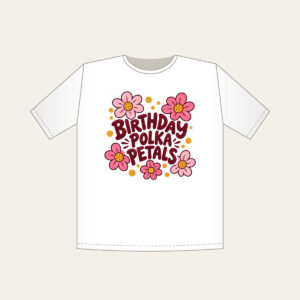 BIRTHDAY POLKA PETALS T-Shirt in white