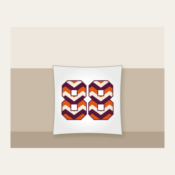 Product image Plum Chevron Panels with Number 88 Pillow