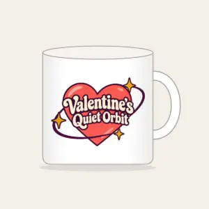 Valentine's Quiet Orbit Mug in white