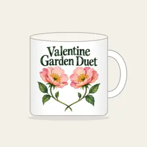 Valentine Garden Duet Mug in white