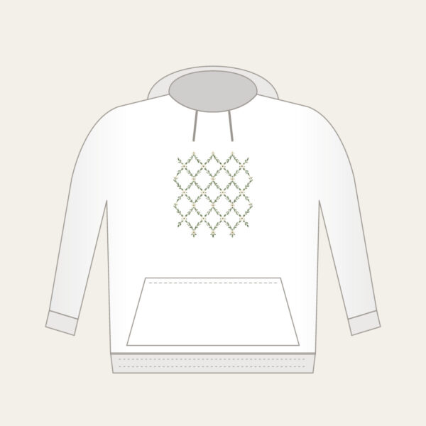 Product image Sage Lattice Diamonds with Tiny Blossoms Hoodie